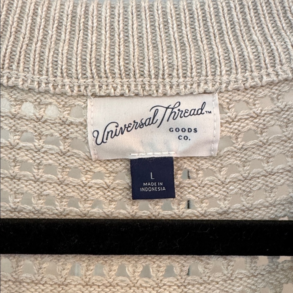 Universal Thread Cream Open-Knit Button Front Sweater Vest - Picture 2 of 3